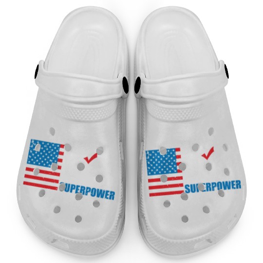 Patriotic American Flag It's Your Superpower Clogs