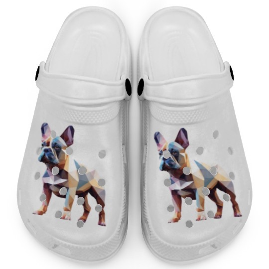 French bulldog, polygon dog,polygon art Clogs