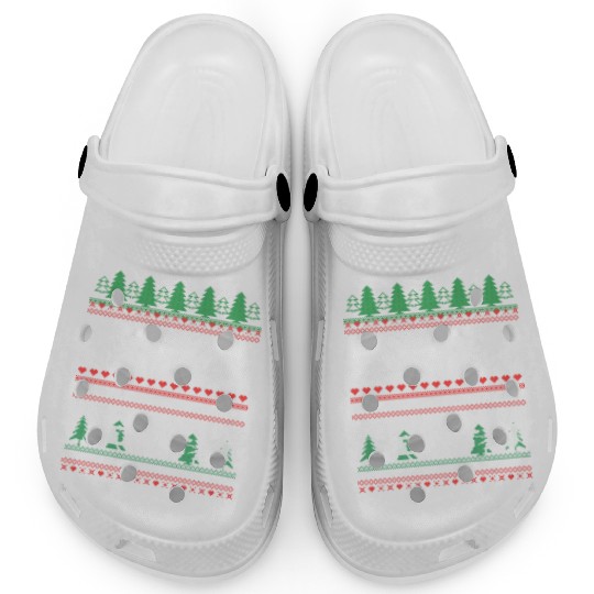 Dachshund Lover Funny Holiday Ugly Christmas Theme Clogs