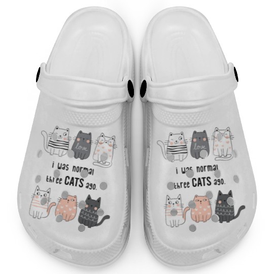 gift for cat lover i was normal three cats Clogs