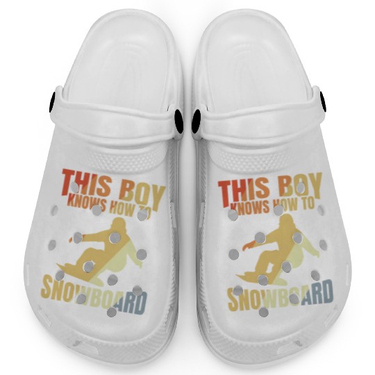 Funny Snowboarding Boy Clogs