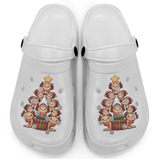 Axolotl Christmas Tree Merry Christmas Clogs