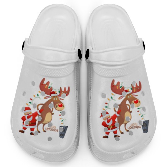 Christmas Lights Dabbing Santa Dancing Rudolph Clogs