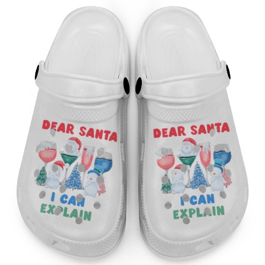 Schneemann Dear Santa I can Explain Funny Clogs