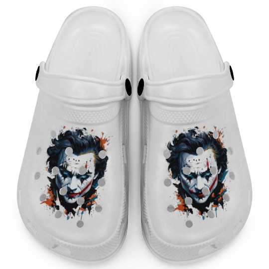Chaos in Colors: Vibrant Joker Face Clogs