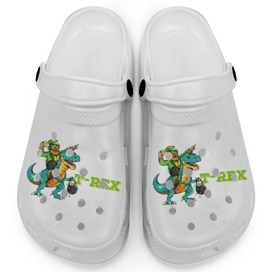 Happy St Patrick's Day Pat T Rex Dinosaur Clogs