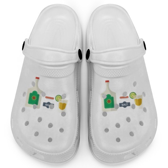 I Self Medicate Tequila Bottle Lime Salt Shot Pun Clogs