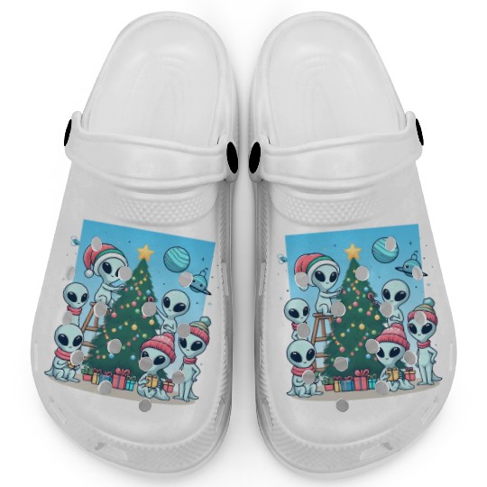 Aliens Christmas tree Clogs