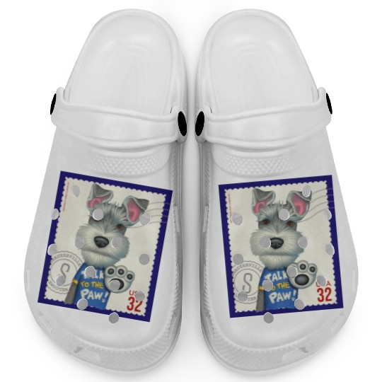 Cute Funny Schnauzer Stamp Clogs