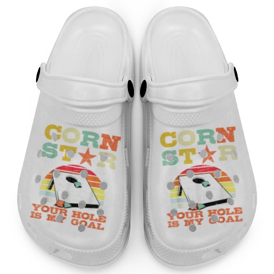 Corn Star Your Hole is My Goal Vintage Cornhole Clogs