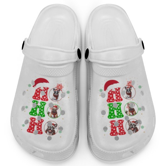 hohoho french bulldog christmas santa claus Clogs