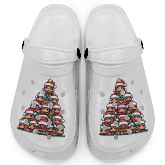 Schnabeltier Christmas Tree Merry Christmas Clogs