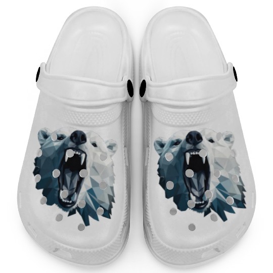 Geometric Style Polar Bear Clogs
