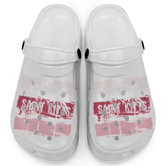 Saint Kitts Vacation Souvenir Abstract Artistic Clogs