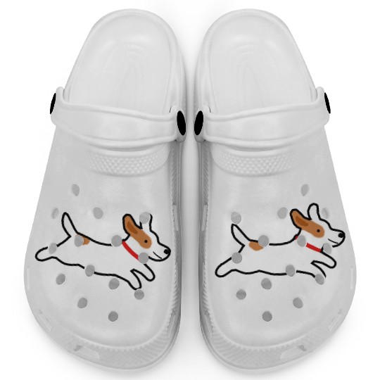 Cute Jack Russell Terrier Running Dog Clogs