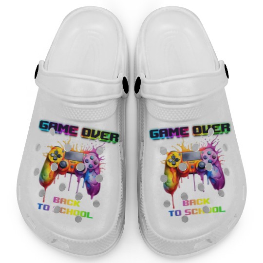 Game Over Back To School First Day School Gaming Clogs