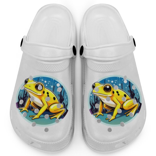 Golden Poison Frog Illustration Clogs