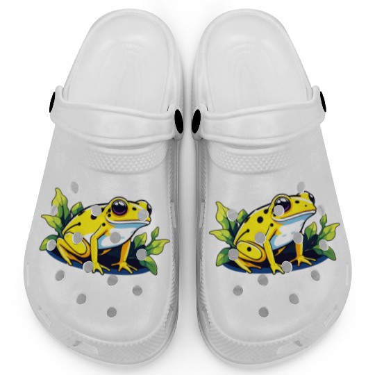 Golden Poison Frog Illustration Clogs