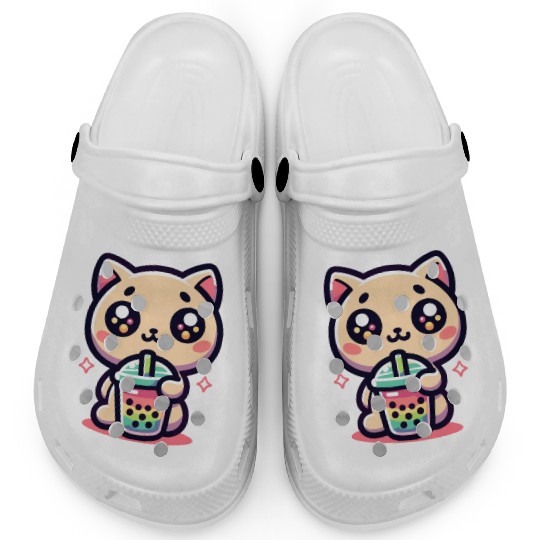 Cat Bubble Tea Boba Kawaii Clogs