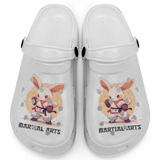 Funny Martial Arts Bunny Rabbit MMA Kawaii Clogs