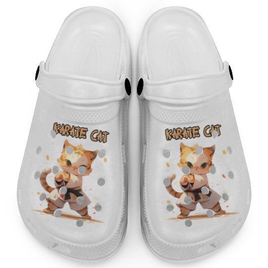 Funny Karate Cat MMA Kawaii Martial Arts Clogs