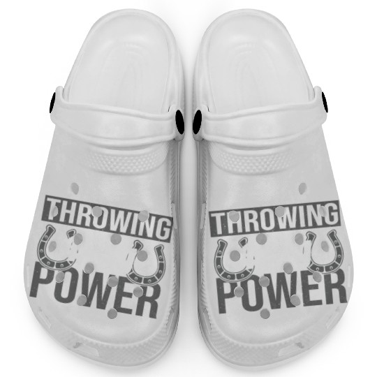 Horseshoe Throwing Is My Power Clogs
