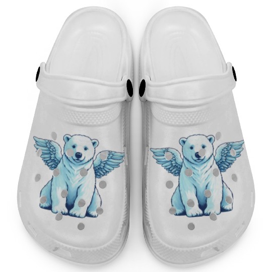 Bear Polar Bear Angel Wings Clogs