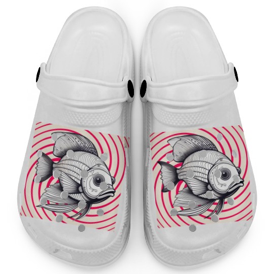 red striped fish Clogs