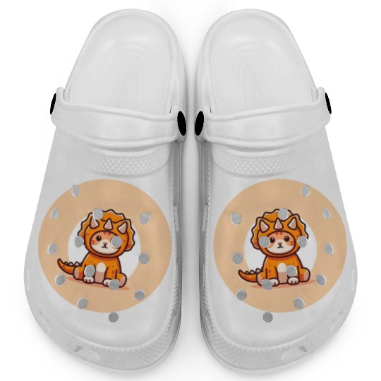 Cat in Stegosaurus Costume Clogs