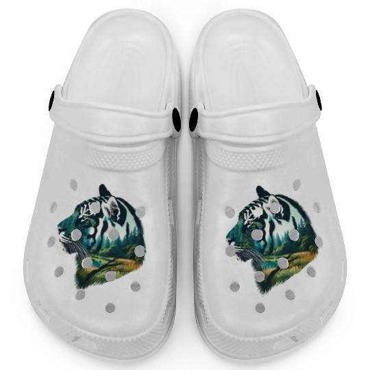 Nature in Tiger Pattern Clogs