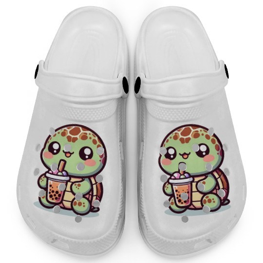 Kawaii Turtle Bubble Tea Lover Cute Sea Turtle Clogs