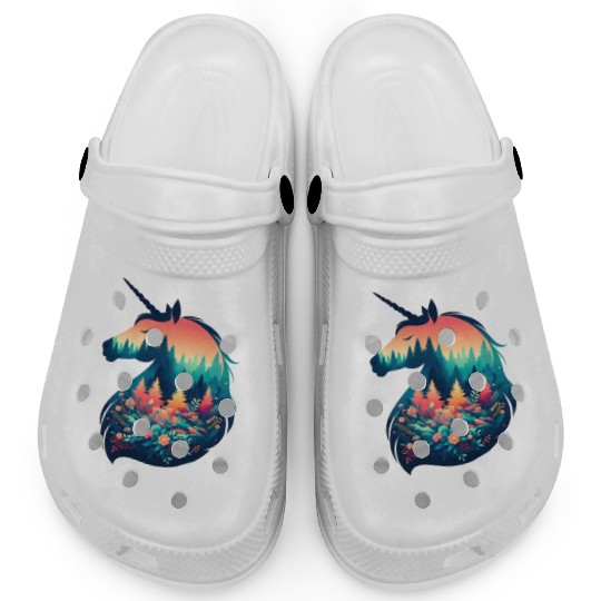Nature in Unicorn Pattern Clogs