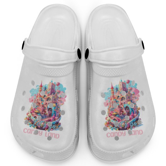 Let's Go Candy Land Graphic Clogs