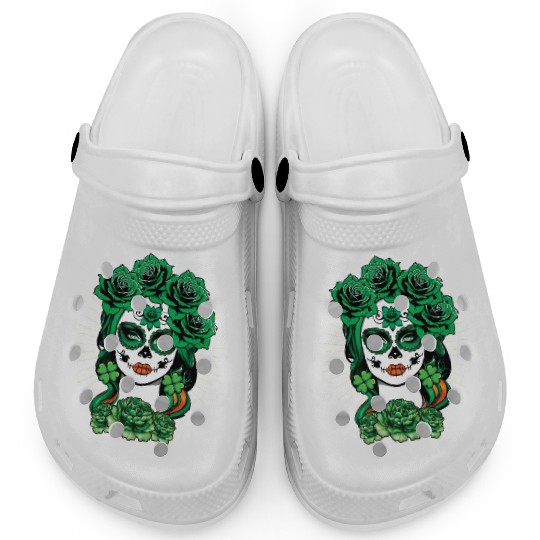 St Patrick's Day Dia De Los Muertos La Calavera Clogs
