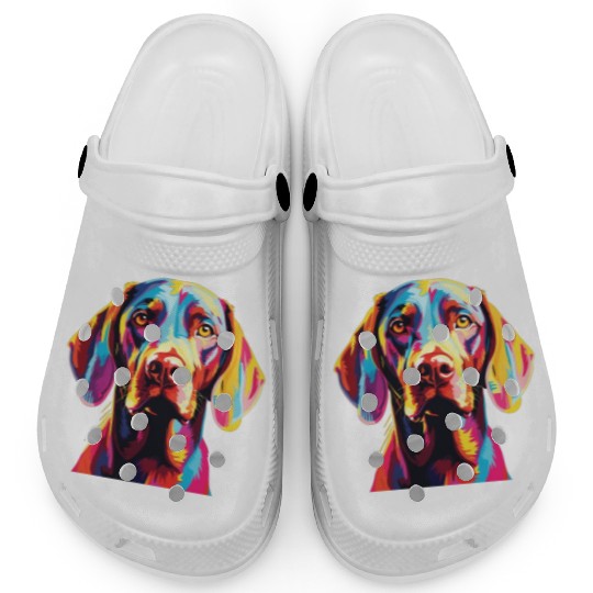 Watercolor Colorful Vizsla Clogs