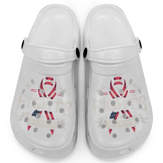 No One Fights Alone US Family Veteran Awareness Clogs