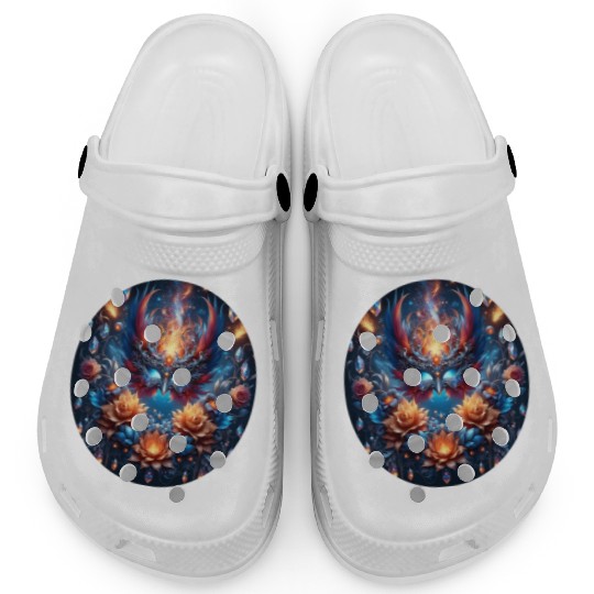 Phoenix Rebirth in Cosmic Bloom Clogs