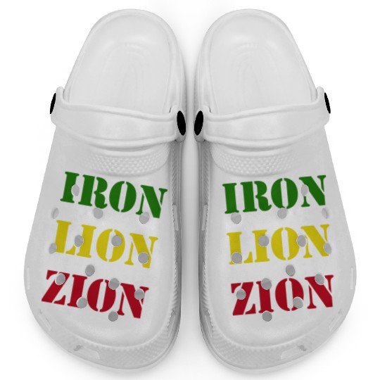 Iron Lion Zion, Jamaican Rasta Colors, Reggae Clogs