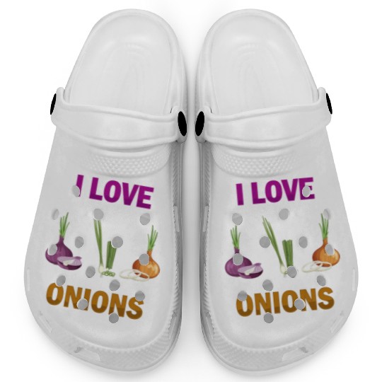 I Love Onions, For Onion and Vegetable Lovers Clogs