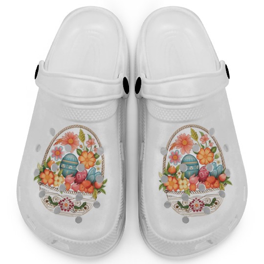Easter Day Easter Egg Basket Spring Flowers Clogs