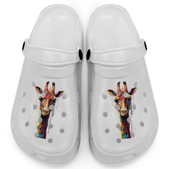 Rainbow Giraffe Clogs