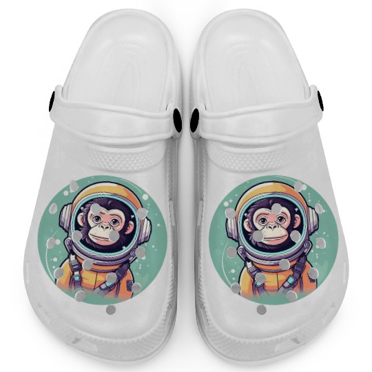 Monkey Ape Astronaut Illustration Clogs