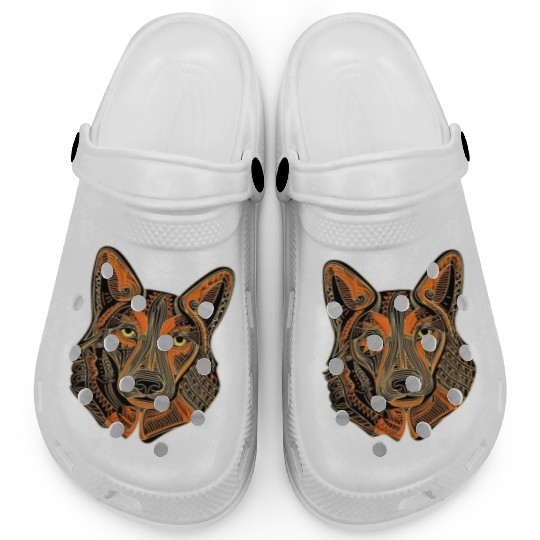 German Shepherd Funny Dog Street Art Comic Pet Clogs