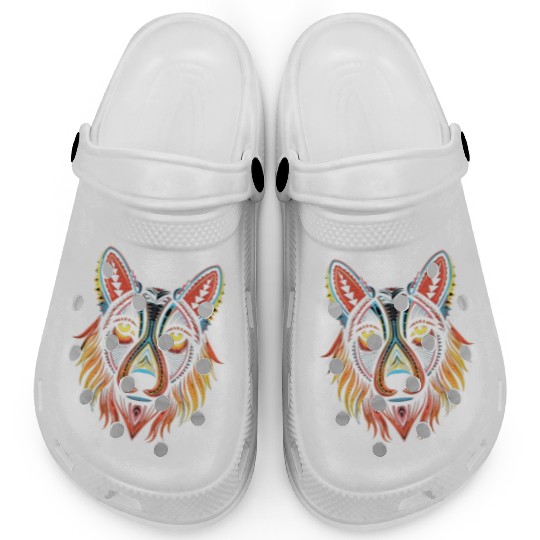 German Shepherd Funny Dog Street Art Comic Pet Clogs