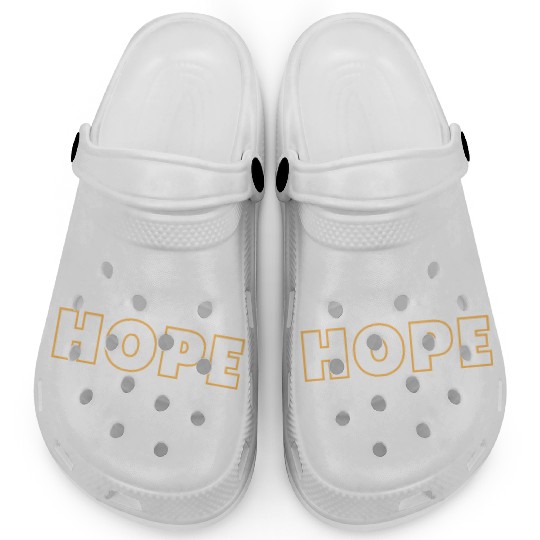 Black White Yellow Typography Never Give Up Clogs