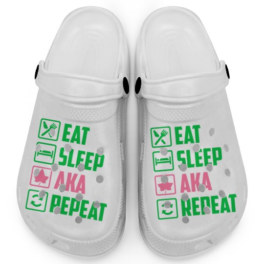 Eat Sleep AKA Repeat Alpha Kappa Alpha Womens Gift Clogs