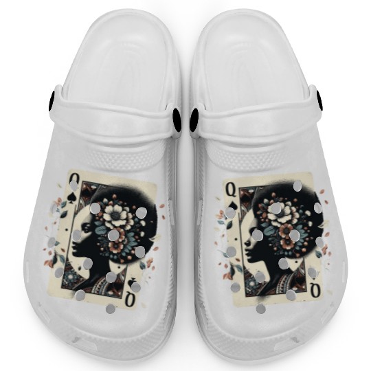 Black Queen Poker Tarot Card African American Clogs