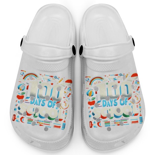 100 Days of School Teacher Student Education Clogs