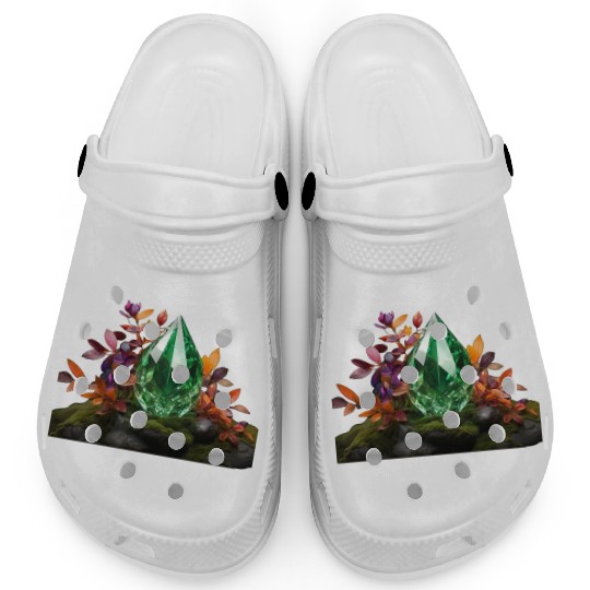 green crystal Clogs