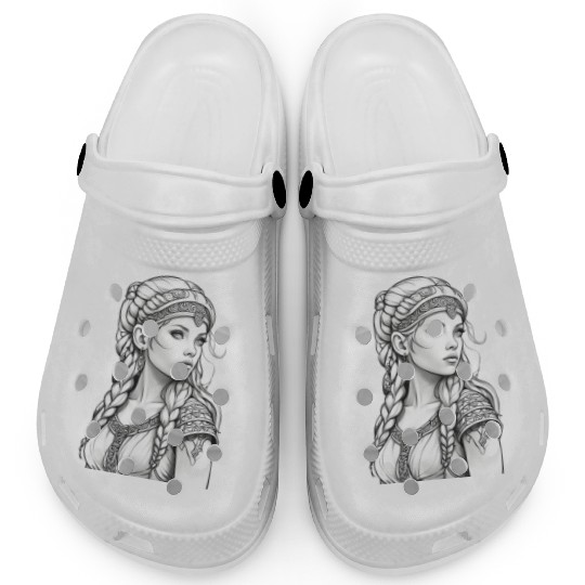 Viking female hairstyles grayscale Clogs